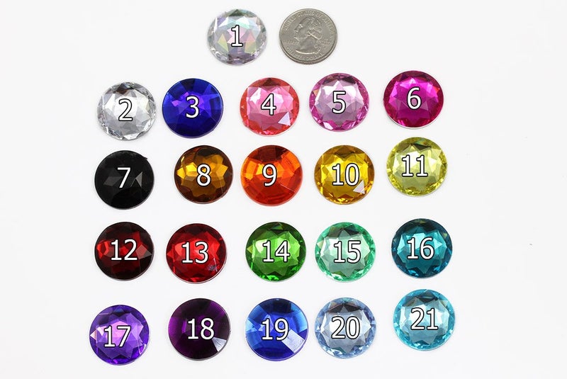 Allstarco 25mm Crystal H102 Flat Back Round Acrylic Rhinestones Plastic Circle Gems for Costume Making Cosplay Jewels Embelishments 20 Pcs (Crystal) - Image 4